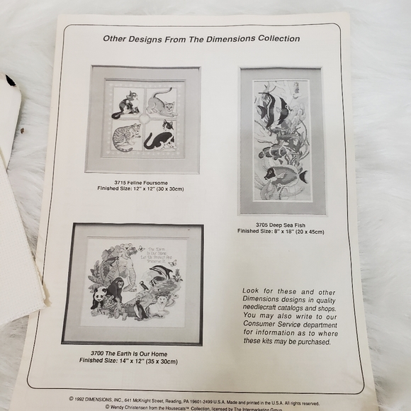 Vintage Dimensions counted cross stitch garden cat - Picture 7 of 11